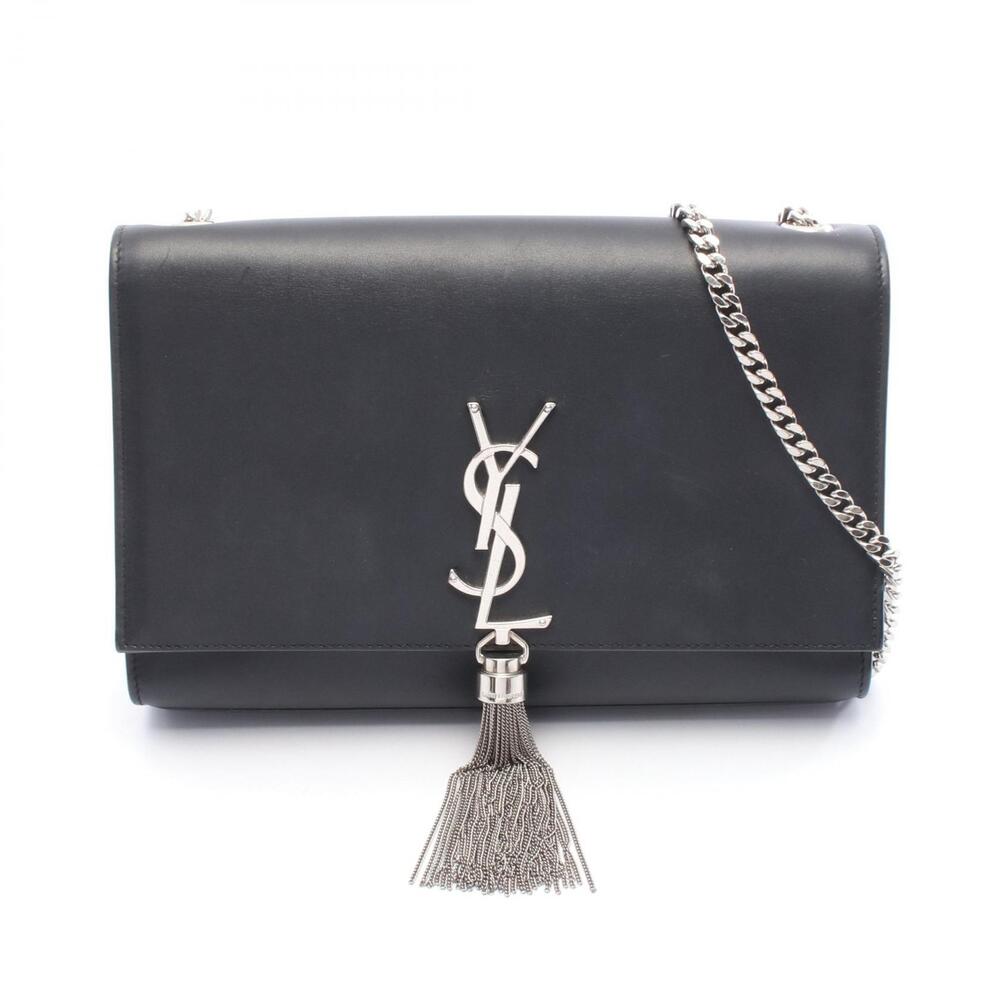 Saint Laurent Paris Kate Monogram Shoulder Bag Leather Black